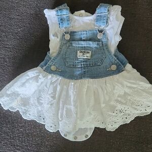 Baby B'gosh 2 Piece Outfit - Eyelet White Skirt